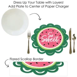 Big Dot Of Happiness Sweet Watermelon - Fruit Party Round Table Decorations - Paper Chargers - Place Setting For 12 -Household Cleaning Supplies GUEST 0318b5e2 1035 42ec 83cf 9e51ecd131fe