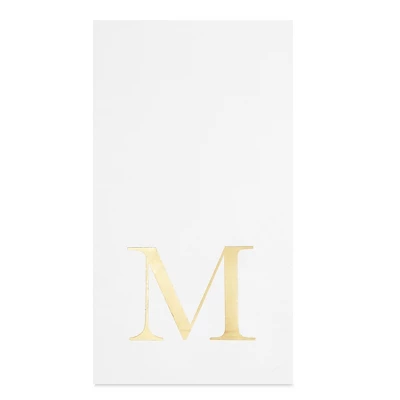 Sparkle And Bash 100 Pack Gold Foil Initial Letter M White Monogram Paper Napkins For Dinner Party, 4 X 8 In 7 Sparkle And Bash 100 Pack Gold Foil Initial Letter M White Monogram Paper Napkins For Dinner Party, 4 X 8 In - Image 5