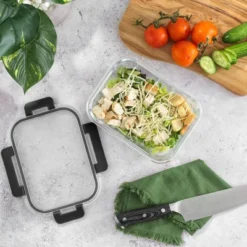 JoyJolt Food Meal Prep Food Storage Containers With Lids - Set Of 5 - Black -Household Cleaning Supplies GUEST 069bc28d a4a6 4128 979b 1b4451a0bee6