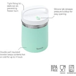 Tovolo Food Container Stainless Steel Traveler (Mint/White) - 2 Quart