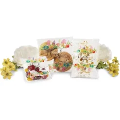 Sparkle And Bash 300 Pack Floral Thank You Goodie Bags For Cookies Gifts Holiday Treats, 3 Sizes
