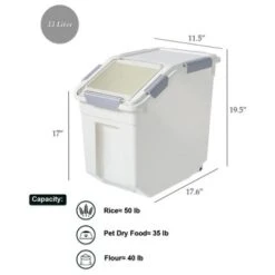 HANAMYA 33-Liter Rice Container With Handle, Wheels, Airtight Silicon Sealed Cover, And Measuring Cup For Rice, Flour And Pet Dry Food Storage -Household Cleaning Supplies GUEST 0aec0a8b 68c9 4383 aa7c d77429c2fa41