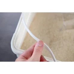 HANAMYA 10 Liter Food Storage Lidded Container With Handle, Wheels, And Measuring Cup For 20 Pounds Of Rice Or 10 Pounds Of Pet Food, White (Set Of 2) -Household Cleaning Supplies GUEST 0b0dbd35 0557 4d73 a3b9 dd7a7c0c596a