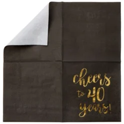 Blue Panda 50 Pack Cheers To 40 Years Cocktail Napkins For 40th Birthday, Anniversary Party Supplies, 3-Ply, Black And Gold Foil, 5 X 5 In -Household Cleaning Supplies GUEST 0be254f0 a1df 449d bebf 9bd64e9464ce