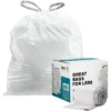 Plasticplace Trash Bag Simplehuman®* Code F Compatible (200 Count) White Drawstring Garbage Liners 6.5 Gallon / 25 Liter 21.75" X 20" -Household Cleaning Supplies GUEST 0cd2d6bf bdd7 4979 aca7 07ca8e137142