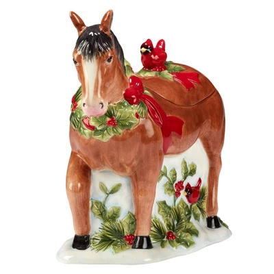 64oz Earthenware Homestead Christmas 3-D Cookie Jar - Certified International 4 64oz Earthenware Homestead Christmas 3-D Cookie Jar - Certified International - Image 2