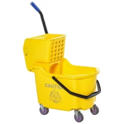 HOMCOM Mop Bucket Cart With Side Press Wringer, Metal Handle And 34 Quart Capacity -Household Cleaning Supplies GUEST 110c64a0 2985 4756 80cb ba1a6f1ff354