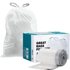 Plasticplace Simplehuman®* Code N Compatible Trash Bags 12-13 Gallon / 45-50 Liter 22.75"" X 31.5"" (200 Count) -Household Cleaning Supplies GUEST 11ec3260 20ed 4558 9b8f 841e475675fc