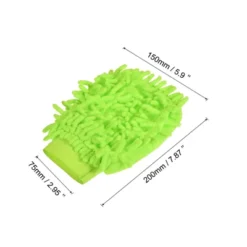 Unique Bargains Microfiber Chenille Mitts Reusable Scratch-Free Cleaning Glove Wash Sponge For Home Kitchen