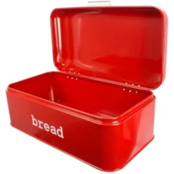 Juvale Metal Bread Box Bin, Stainless Steel Red Food Stoarge Box Container For Kitchen Countertop, 16.75 X 9 X 6.5 In -Household Cleaning Supplies GUEST 136569ac 31a6 4c7f 97c2 ddd73e2ddfa0