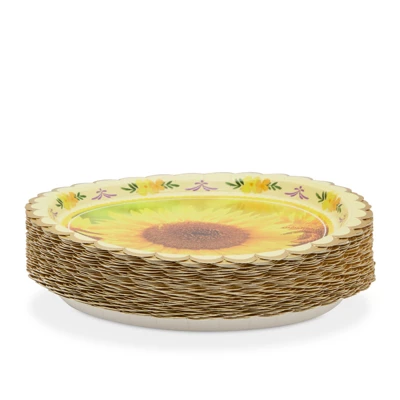 Blue Panda 48 Pack Yellow Sunflower Paper Plates For Birthday Party Supplies, Floral Baby Shower Decorations, 9 In 5 Blue Panda 48 Pack Yellow Sunflower Paper Plates For Birthday Party Supplies, Floral Baby Shower Decorations, 9 In - Image 3