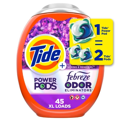 Tide Power Pods Febreze Odor Eliminator Laundry Detergent - Spring And Renewal 14 Tide Power Pods Febreze Odor Eliminator Laundry Detergent - Spring And Renewal - Image 12