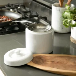 RSVP International , White Stoneware Grease Keeper -Household Cleaning Supplies GUEST 181e0d3a 5fc4 49eb 9f63 386ce8f12650