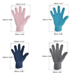 Unique Bargains Dusting Cleaning Gloves Microfiber Mittens For Plant Blinds Lamp Window Blue Dark Blue Gray Pink 4 Pairs 1 Set