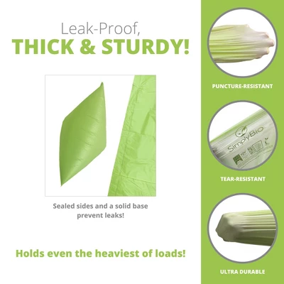 Simply Bio 3 Gal. 1 Mil. Compostable Trash Bags With Drawstring, Heavy-Duty, 50-Count 6 Simply Bio 3 Gal. 1 Mil. Compostable Trash Bags With Drawstring, Heavy-Duty, 50-Count - Image 4