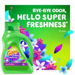 Gain + Odor Defense Super Fresh Blast Scent HE Compatible Liquid Laundry Detergent -Household Cleaning Supplies GUEST 1bd8fa0d f1d7 492c 9029 6fe0534df1b2