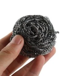 Unique Bargains Metal Scrubbers Kitchen Scouring Pads Silver Tone 2.4" X 1.4" 3 Pcs