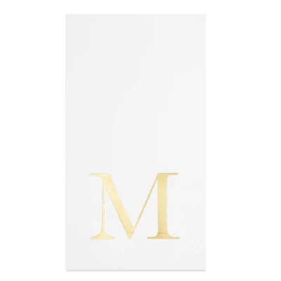 Sparkle And Bash 100 Pack Gold Foil Initial Letter M White Monogram Paper Napkins For Dinner Party, 4 X 8 In 5 Sparkle And Bash 100 Pack Gold Foil Initial Letter M White Monogram Paper Napkins For Dinner Party, 4 X 8 In - Image 3
