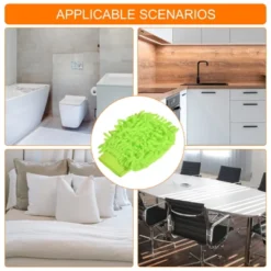 Unique Bargains Microfiber Chenille Mitts Reusable Scratch-Free Cleaning Glove Wash Sponge For Home Kitchen -Household Cleaning Supplies GUEST 1d439fb7 13d9 4a27 979b ad6fd219fb1e