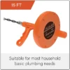 DrainX® Plumbing Snake Drain Auger, 16 Ft. -Household Cleaning Supplies GUEST 1f26de90 81df 4643 84cf 01e9ddd6a435