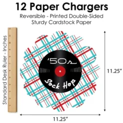 Big Dot Of Happiness 50’s Sock Hop - 1950s Rock N Roll Party Round Table Decorations - Paper Chargers - Place Setting For 12 -Household Cleaning Supplies GUEST 22f0de4a b743 44d9 a8ae 673cef8a4e06