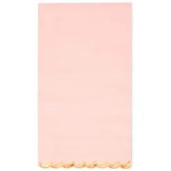 Sparkle And Bash 50 Pack Pink Paper Dinner Napkins With Gold Foil Scalloped Edges For Birthday Party, Wedding, 3-Ply, 4 X 8 In -Household Cleaning Supplies GUEST 23e49134 ebf6 41af 9ac9 bb8bdbcfd2d2
