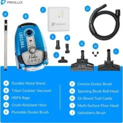 Prolux Tritan Canister Vacuum HEPA Sealed Hard Floor Vacuum -Household Cleaning Supplies GUEST 263bb953 ddc3 4c4e b54d 4346f879e271