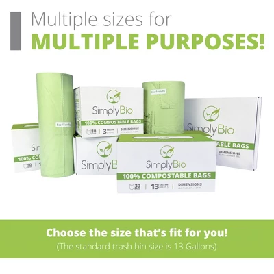 Simply Bio 3 Gal. 1 Mil. Compostable Trash Bags With Drawstring, Heavy-Duty, 50-Count 11 Simply Bio 3 Gal. 1 Mil. Compostable Trash Bags With Drawstring, Heavy-Duty, 50-Count - Image 9