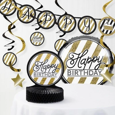 Creative Converting 48ct Happy Birthday Disposable Napkins Black 4 Creative Converting 48ct Happy Birthday Disposable Napkins Black - Image 2