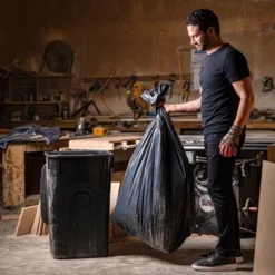 Plasticplace 55-60 Gallon Heavy Duty Trash Bags, Black, 1.5 Mil (100 Count) -Household Cleaning Supplies GUEST 281e3328 11a1 43cd 97a5 0ae9fca18eab