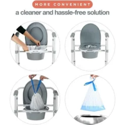 Commode Liners 100-Pack Toilet Bags For Adult Commode Chairs, Camp Toilet, Bucket - Leakproof, Hygienic Closure - Universal Fit - MedicalKingusa