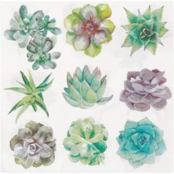Sparkle And Bash 100 Pack Succulent Paper Napkins For Birthday Party (6.5 In) -Household Cleaning Supplies GUEST 2b5e671c 9adf 4471 831f 602af30c451f