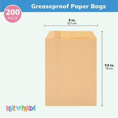 Blue Panda 200 Pack Greaseproof Flat Paper Bags, Treat, Gift (Brown, 7.5 X 5 In) 5 Blue Panda 200 Pack Greaseproof Flat Paper Bags, Treat, Gift (Brown, 7.5 X 5 In) - Image 3