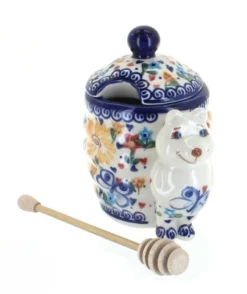 Blue Rose Polish Pottery 430 Vena Honey Pot -Household Cleaning Supplies GUEST 2cd9d716 7a90 468b af0c 780fa1260325