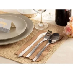 Juvale 200-Pack Disposable Bamboo Kraft Paper Cocktail Napkins 7.8"x4.4" Brown Party Supplies