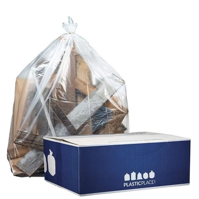 "Plasticplace 55-60 Gallon Clear Trash Bags, Clear (50 Count) 3 "Plasticplace 55-60 Gallon Clear Trash Bags, Clear (50 Count)