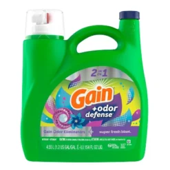Gain + Odor Defense Super Fresh Blast Scent HE Compatible Liquid Laundry Detergent -Household Cleaning Supplies GUEST 328fbe1c 62b4 4bff b17e bdb20e82decc