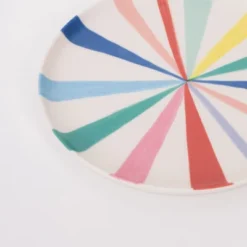 Meri-Meri Meri Meri Small Bright Stripe Reusable Bamboo Plates (Pack Of 6) -Household Cleaning Supplies GUEST 345317cb 073e 4a84 bb19 3423cc24e413