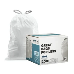 Plasticplace Trash Bags Simplehuman®* Code P Compatible (200 Count) White -Household Cleaning Supplies GUEST 3695c6fe 4799 47ca 97f6 411911a8bbb2