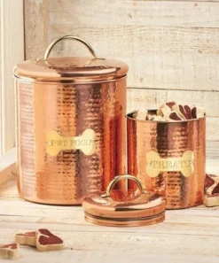 Amici Pet King Charles Collection Dog Treats Canister Set Of 2, Copper, Pet Food Storage Containers, Dog Food Jar With Lid,38 & 104 Ounce -Household Cleaning Supplies GUEST 36af619f 3fa2 4a9e aae4 203f8a2e7440