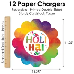 Big Dot Of Happiness Holi Hai - Festival Of Colors Party Round Table Decorations - Paper Chargers - Place Setting For 12 -Household Cleaning Supplies GUEST 3792e618 46b3 4186 9d6b 22d9c2647ffb