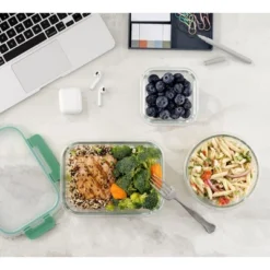 JoyJolt 24 Piece Fluted Glass Food Storage Containers With Leakproof Lids Set - Green -Household Cleaning Supplies GUEST 37a44e37 4ac1 4c63 94dc 3180bfd1a88e