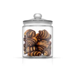 JoyFul Round Glass Cookie Jar With Airtight Lids - 67 Oz Kitchen Containers Canister - Set Of 2 -Household Cleaning Supplies GUEST 38509216 a451 458c 9ae3 90b5633070fb