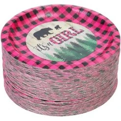 Sparkle And Bash 80-Pack It's A Girl Party Supplies, Pink Buffalo Plaid Disposable Plates Baby Shower, Gender Reveal -Household Cleaning Supplies GUEST 3a830b05 1dc6 40b6 a21f ca48211fbbcb