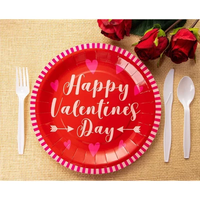 Juvale 80 Pack Happy Valentine's Day Disposable Paper Plates, Party Supplies, 9 In 3 Juvale 80 Pack Happy Valentine's Day Disposable Paper Plates, Party Supplies, 9 In