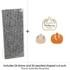 Big Dot Of Happiness Happy Thanksgiving - Paper Straw Decor - Fall Harvest Party Striped Decorative Straws - Set Of 24 -Household Cleaning Supplies GUEST 3d1ac99c d4af 4b44 9234 0bfabc794ab1