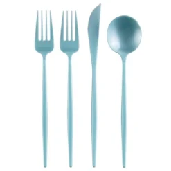Silver Spoons Modern Disposable Flatware Set, Includes 48 Forks, 24 Spoons And 24 Knives, Opulence Collection -Household Cleaning Supplies GUEST 3f32357b 2f40 4cd0 9218 358f26f0a7b5
