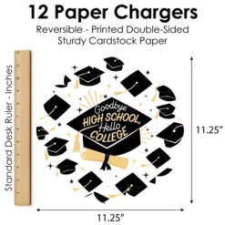 Big Dot Of Happiness Goodbye High School, Hello College - Graduation Party Round Table Decorations - Paper Chargers - Place Setting For 12 -Household Cleaning Supplies GUEST 42570dff 7e39 46a7 b616 53002658af6c