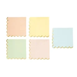 Sparkle And Bash 150 Pack Scalloped Gold Foil Cocktail Paper Napkins For Party Supplies, 5 Pastel Colors, 5x5 In -Household Cleaning Supplies GUEST 445ccc8f ebbd 42e8 9173 aa5c5fbe6bd7