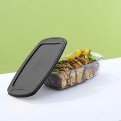 JoyJolt Glass Bakeware Containers For Loaf, Bread, Cakes Pans Baking Containers With Lids - Set Of 3 - Black -Household Cleaning Supplies GUEST 4653d2bb b530 4c7e afa8 28b2cee35076